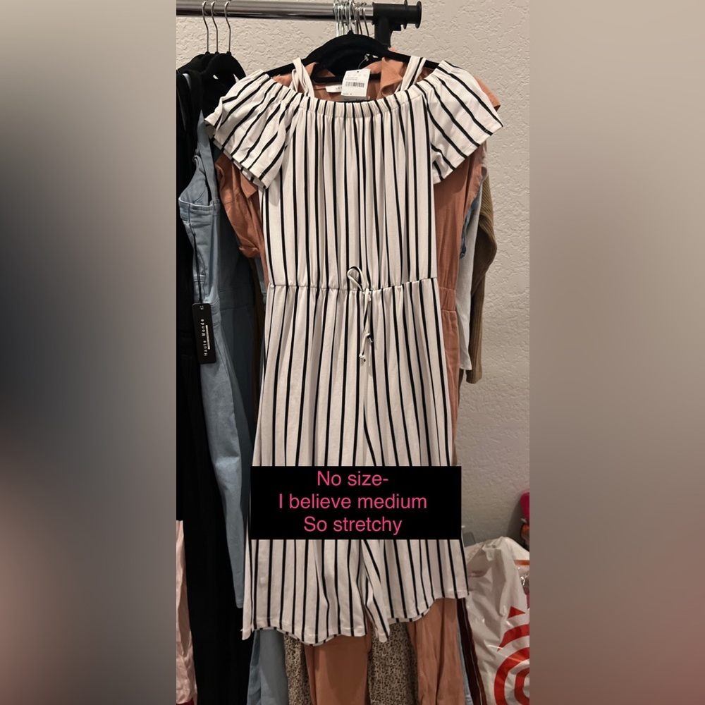 Ladies Stripped black and white Romper Jumper size Small/medium